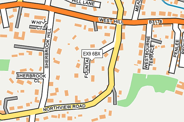 EX9 6BX map - OS OpenMap – Local (Ordnance Survey)