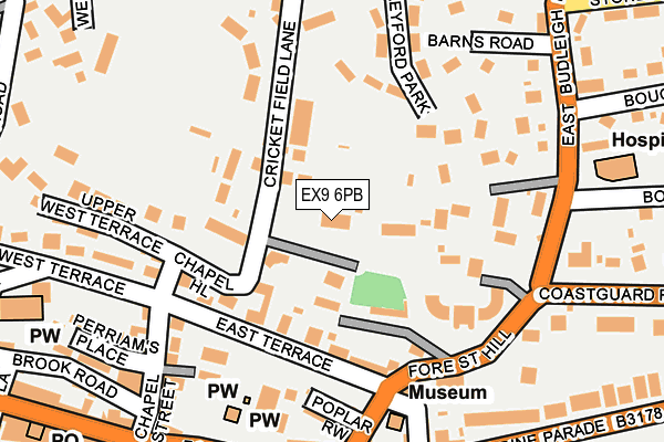 EX9 6PB map - OS OpenMap – Local (Ordnance Survey)