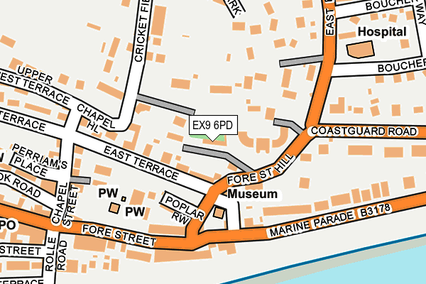 EX9 6PD map - OS OpenMap – Local (Ordnance Survey)