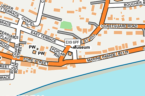 EX9 6PF map - OS OpenMap – Local (Ordnance Survey)