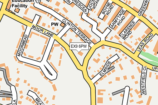 EX9 6PW map - OS OpenMap – Local (Ordnance Survey)