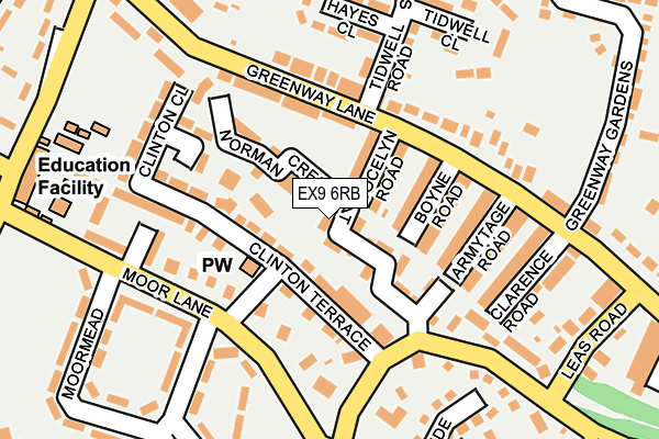EX9 6RB map - OS OpenMap – Local (Ordnance Survey)