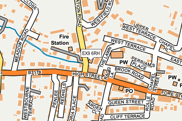EX9 6RH map - OS OpenMap – Local (Ordnance Survey)