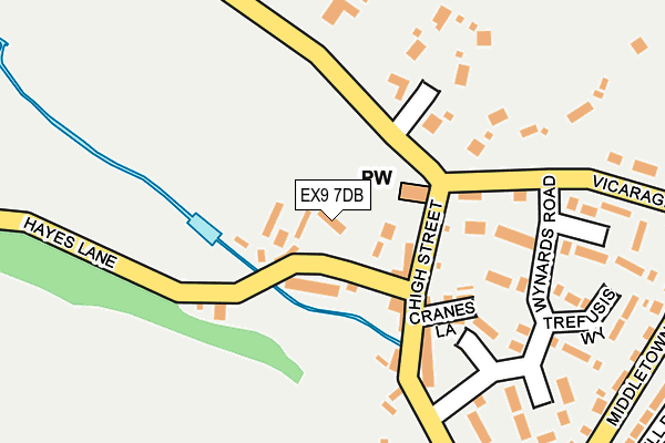 EX9 7DB map - OS OpenMap – Local (Ordnance Survey)