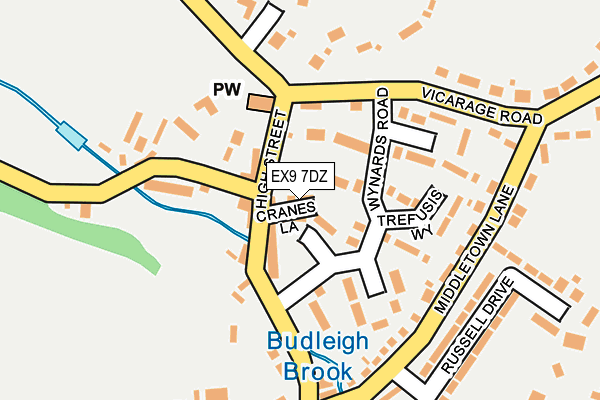 EX9 7DZ map - OS OpenMap – Local (Ordnance Survey)