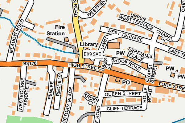 EX9 9AE map - OS OpenMap – Local (Ordnance Survey)