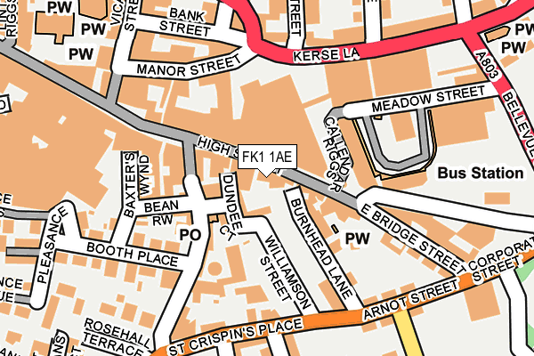 FK1 1AE map - OS OpenMap – Local (Ordnance Survey)