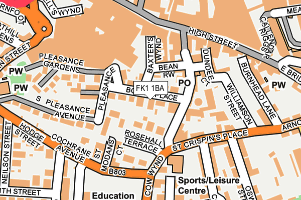 FK1 1BA map - OS OpenMap – Local (Ordnance Survey)