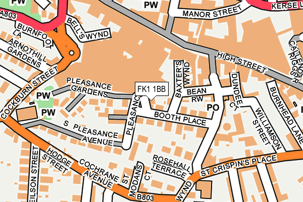 FK1 1BB map - OS OpenMap – Local (Ordnance Survey)