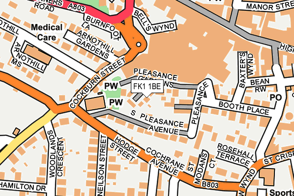 FK1 1BE map - OS OpenMap – Local (Ordnance Survey)