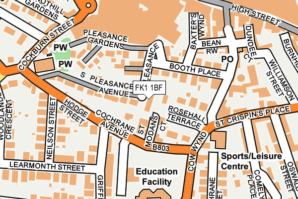 FK1 1BF map - OS OpenMap – Local (Ordnance Survey)