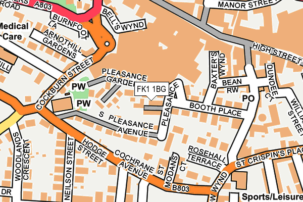 FK1 1BG map - OS OpenMap – Local (Ordnance Survey)