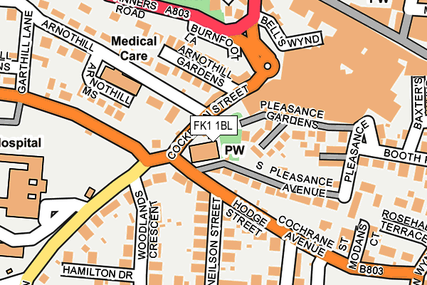 FK1 1BL map - OS OpenMap – Local (Ordnance Survey)