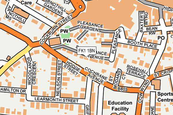 FK1 1BN map - OS OpenMap – Local (Ordnance Survey)