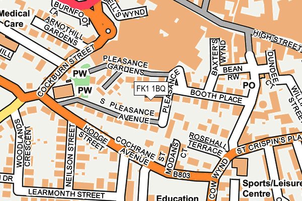 FK1 1BQ map - OS OpenMap – Local (Ordnance Survey)