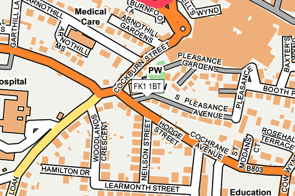 FK1 1BT map - OS OpenMap – Local (Ordnance Survey)