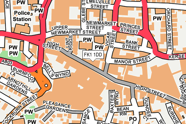 FK1 1DD map - OS OpenMap – Local (Ordnance Survey)