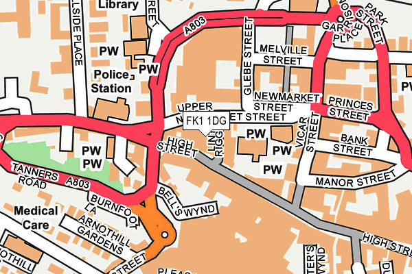 FK1 1DG map - OS OpenMap – Local (Ordnance Survey)