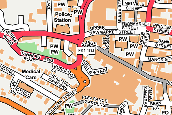 FK1 1DJ map - OS OpenMap – Local (Ordnance Survey)