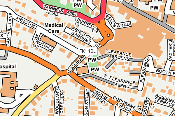 FK1 1DL map - OS OpenMap – Local (Ordnance Survey)