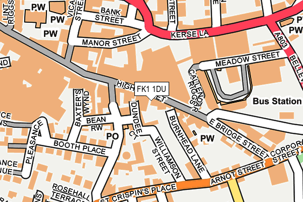 FK1 1DU map - OS OpenMap – Local (Ordnance Survey)