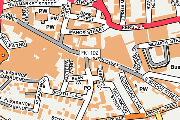 FK1 1DZ map - OS OpenMap – Local (Ordnance Survey)