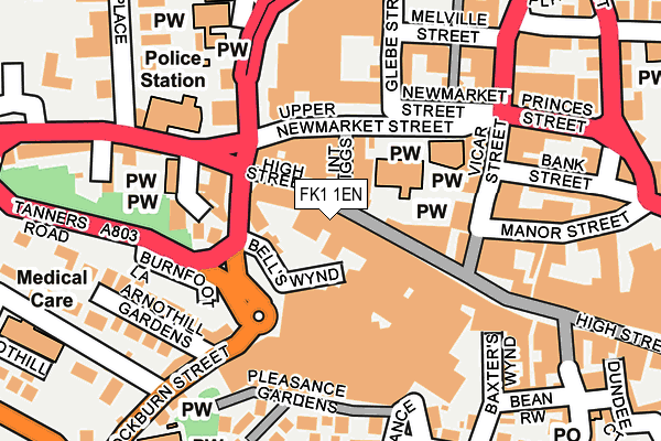 FK1 1EN map - OS OpenMap – Local (Ordnance Survey)