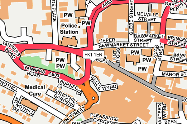 FK1 1ER map - OS OpenMap – Local (Ordnance Survey)