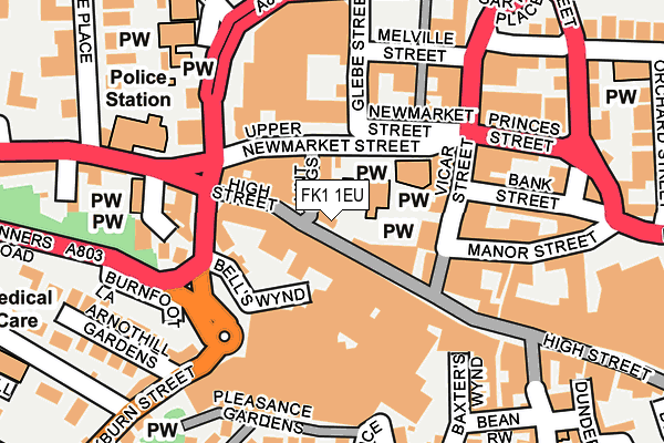 FK1 1EU map - OS OpenMap – Local (Ordnance Survey)