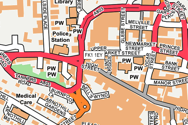 FK1 1EY map - OS OpenMap – Local (Ordnance Survey)