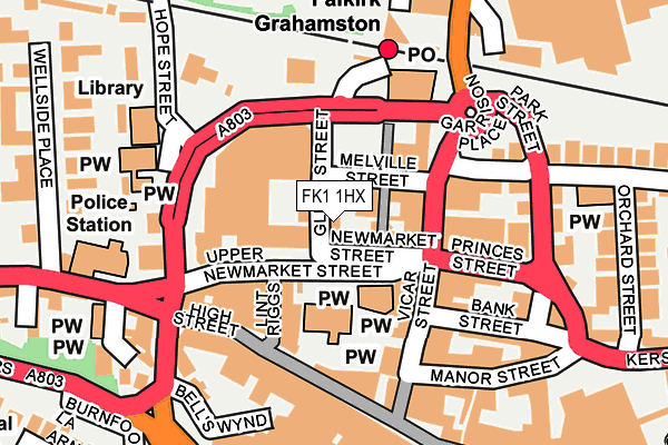 FK1 1HX map - OS OpenMap – Local (Ordnance Survey)