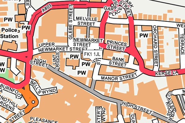 FK1 1JL map - OS OpenMap – Local (Ordnance Survey)