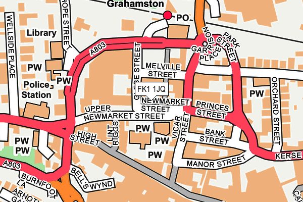 FK1 1JQ map - OS OpenMap – Local (Ordnance Survey)