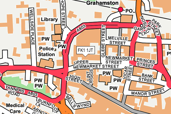 FK1 1JT map - OS OpenMap – Local (Ordnance Survey)