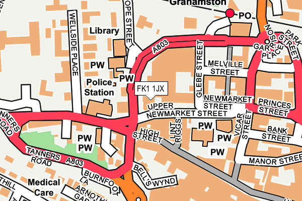 FK1 1JX map - OS OpenMap – Local (Ordnance Survey)