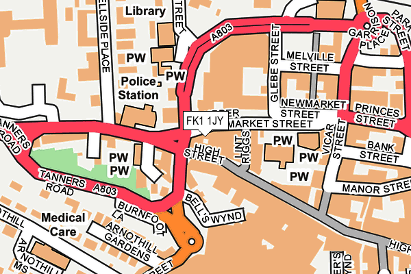 FK1 1JY map - OS OpenMap – Local (Ordnance Survey)