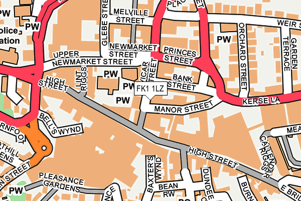 FK1 1LZ map - OS OpenMap – Local (Ordnance Survey)