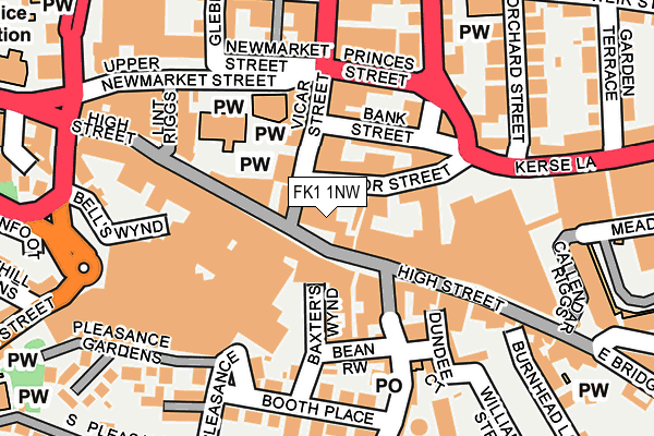 FK1 1NW map - OS OpenMap – Local (Ordnance Survey)