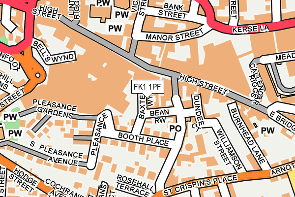 FK1 1PF map - OS OpenMap – Local (Ordnance Survey)