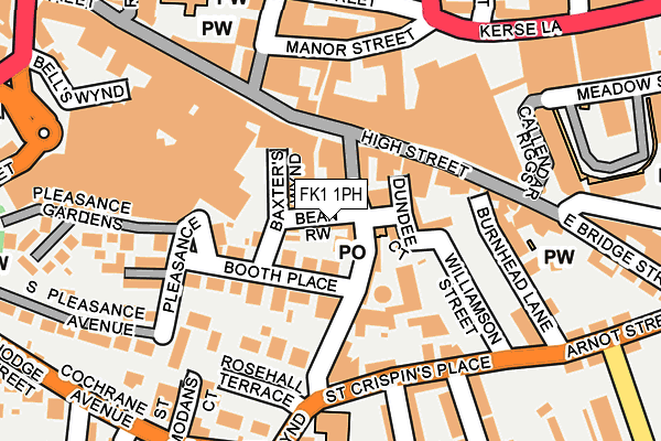 FK1 1PH map - OS OpenMap – Local (Ordnance Survey)