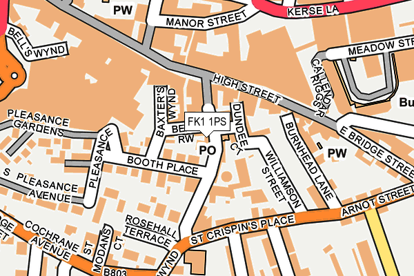 FK1 1PS map - OS OpenMap – Local (Ordnance Survey)