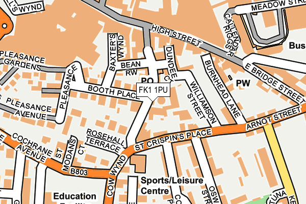 FK1 1PU map - OS OpenMap – Local (Ordnance Survey)