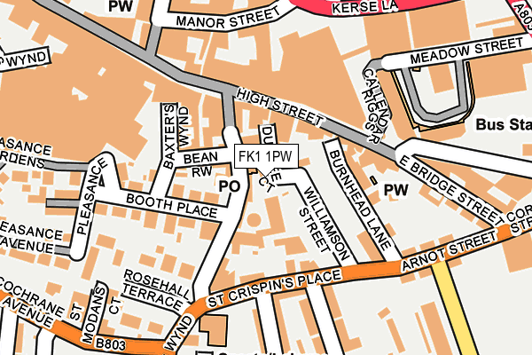 FK1 1PW map - OS OpenMap – Local (Ordnance Survey)