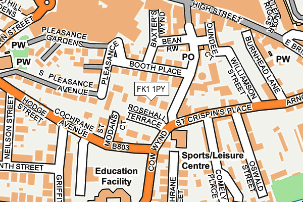 FK1 1PY map - OS OpenMap – Local (Ordnance Survey)