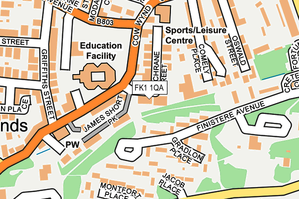 FK1 1QA map - OS OpenMap – Local (Ordnance Survey)