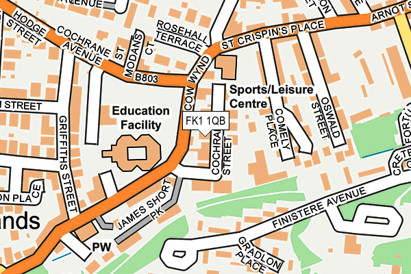 FK1 1QB map - OS OpenMap – Local (Ordnance Survey)