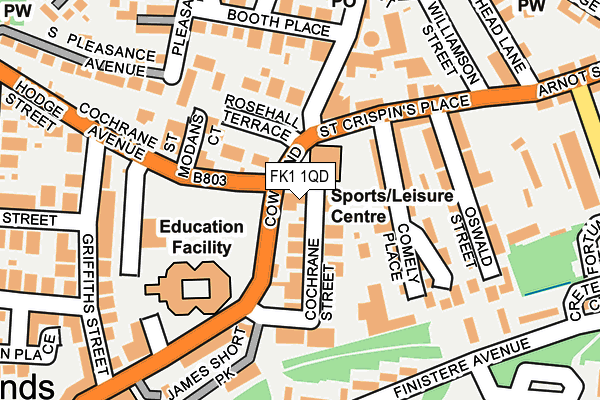 FK1 1QD map - OS OpenMap – Local (Ordnance Survey)