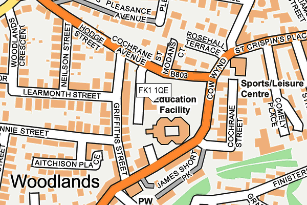 FK1 1QE map - OS OpenMap – Local (Ordnance Survey)