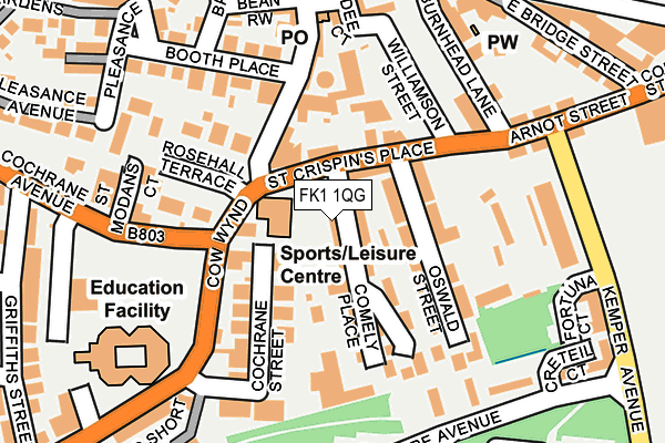 FK1 1QG map - OS OpenMap – Local (Ordnance Survey)