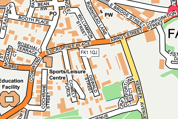 FK1 1QJ map - OS OpenMap – Local (Ordnance Survey)